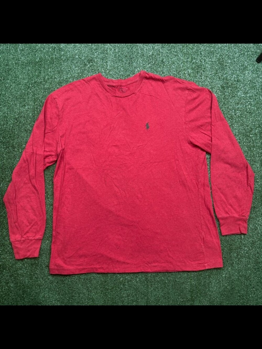Polo Ralph Lauren T Shirt Mens Size L Red Long Sleeve Crew Neck